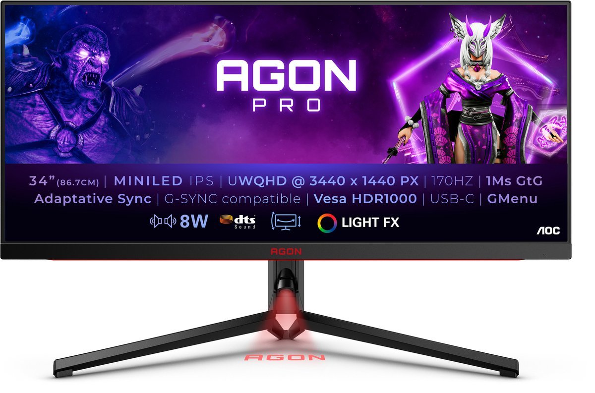 AOC Aoc Agon Pro Ag344Uxm - Wqhd Ips 170Hz Gaming Monitor - 34 Inch