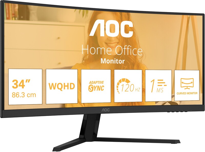 Aoc b3 cu34b3e ultrawide wqhd moni 2 orig - AOC CU34B3E 34" Monitor (Black)