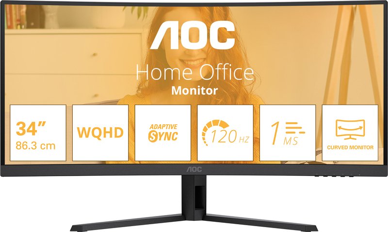 Aoc b3 cu34b3e ultrawide wqhd moni - AOC CU34B3E 34" Monitor (Black)