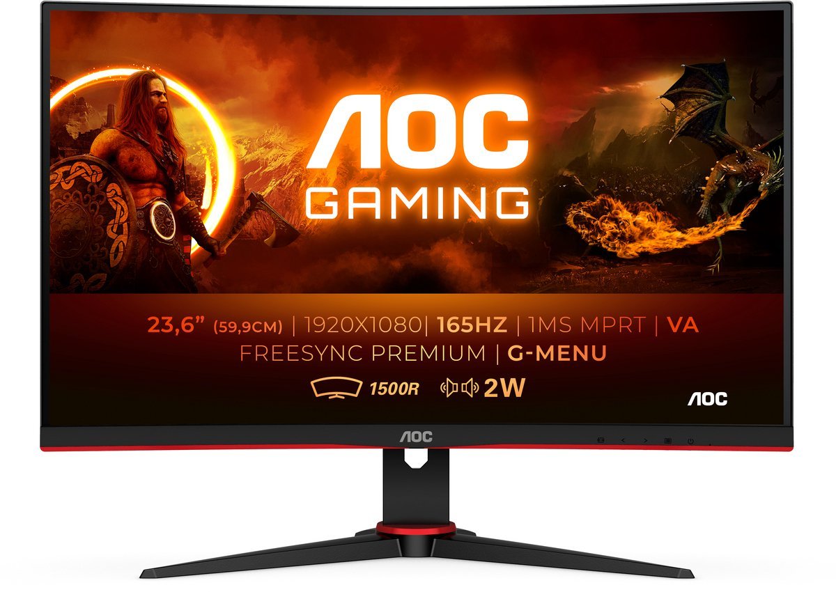 AOC Aoc C24G2Ae - Full Hd Curved Gaming Monitor - 165Hz - 24 Inch