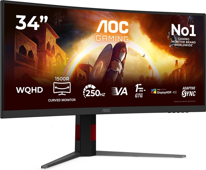 Aoc cu34g4zca 34 curved monitor 3 orig - AOC CU34G4ZCA Curved gaming 34" Monitor (zwart)