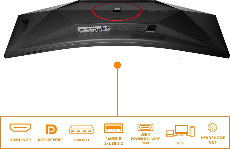Aoc cu34g4zca 34 curved monitor 4 orig - AOC CU34G4ZCA Curved gaming 34" Monitor (zwart)