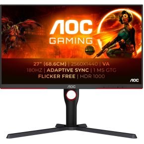 AOC Aoc G3 Q27G3Xmn - Qhd Va Gaming Monitor - 180Hz - Hdr1000 - 27 Inch