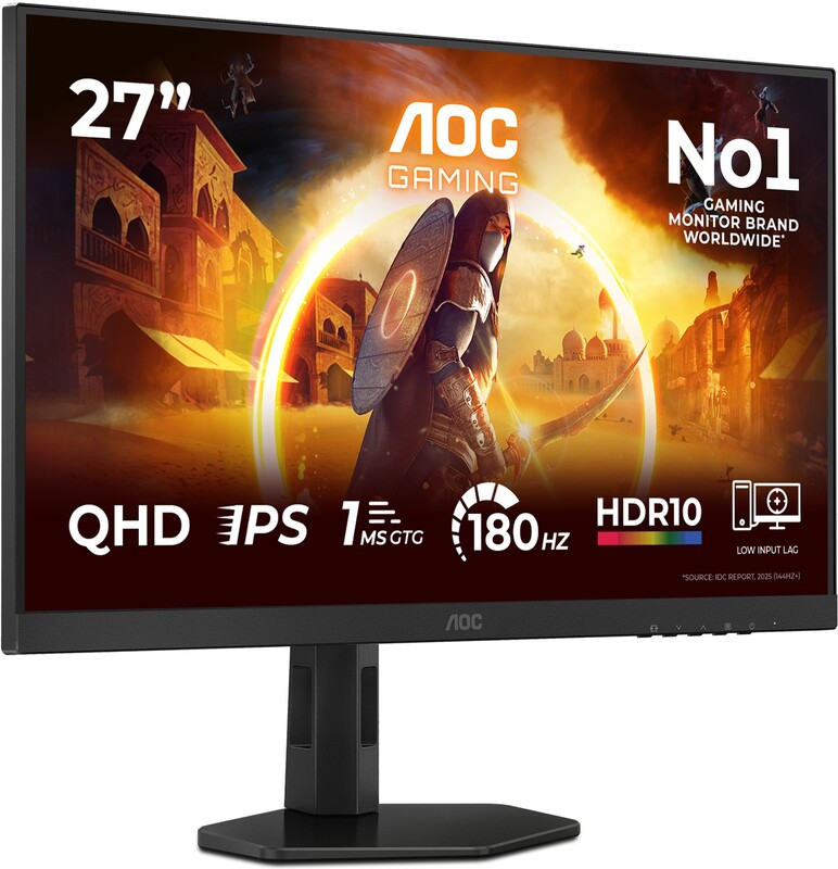 Aoc q27g4xf 27 monitor 2 orig - AOC Q27G4XF Quad 27" Monitor (Black)