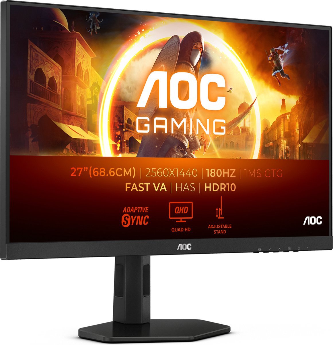 AOC Aoc Q27G4Xn - Qhd Gaming Monitor - Fast Va - 180Hz - Verstelbaar - 27 Inch