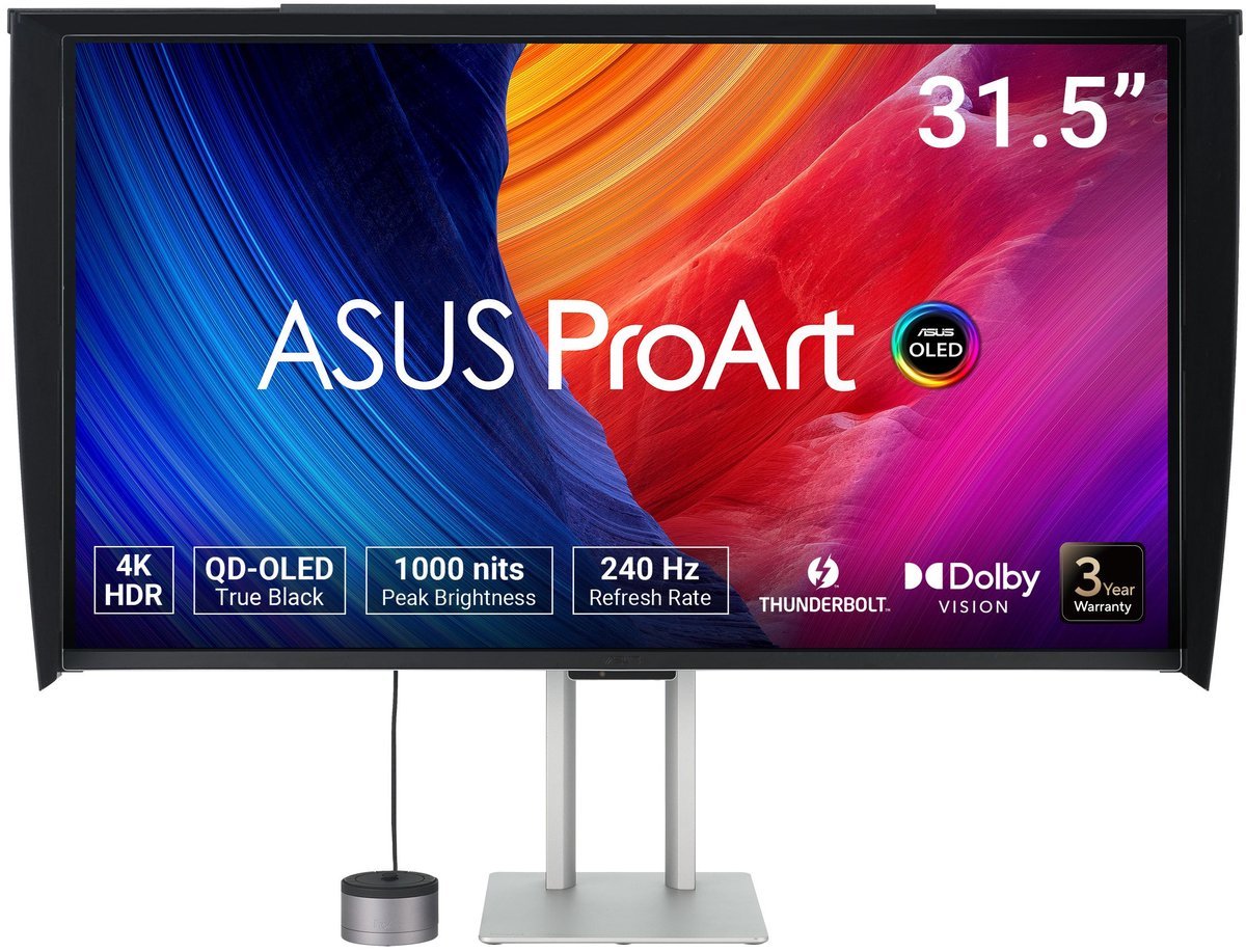 ASUS Asus Proart Display Oled Pa32Ucdmr-K - Professional Monitor - 4K Uhd - Qd-Oled - Usb-C 96W Power Delivery - Proart Calicontro Mca02 3-In-1 Colorimeter - 240Hz - 0.1Ms - 32 Inch