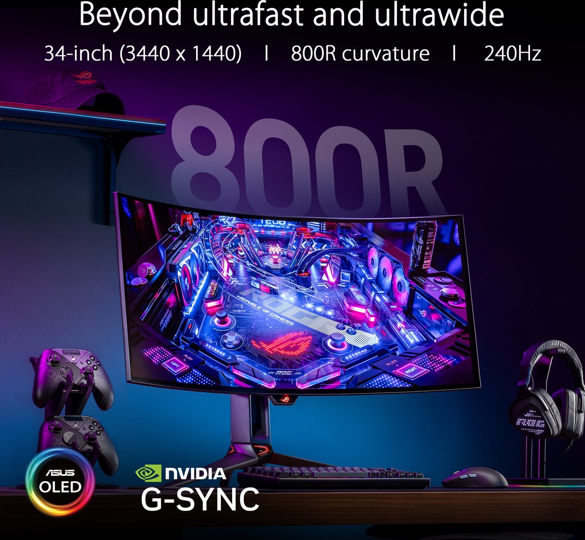 ROG Swift PG34WCDM 34-inch 800R UWQHD (3440x1440) 0.03ms 33.9" Monitor (Black) - afbeelding 5