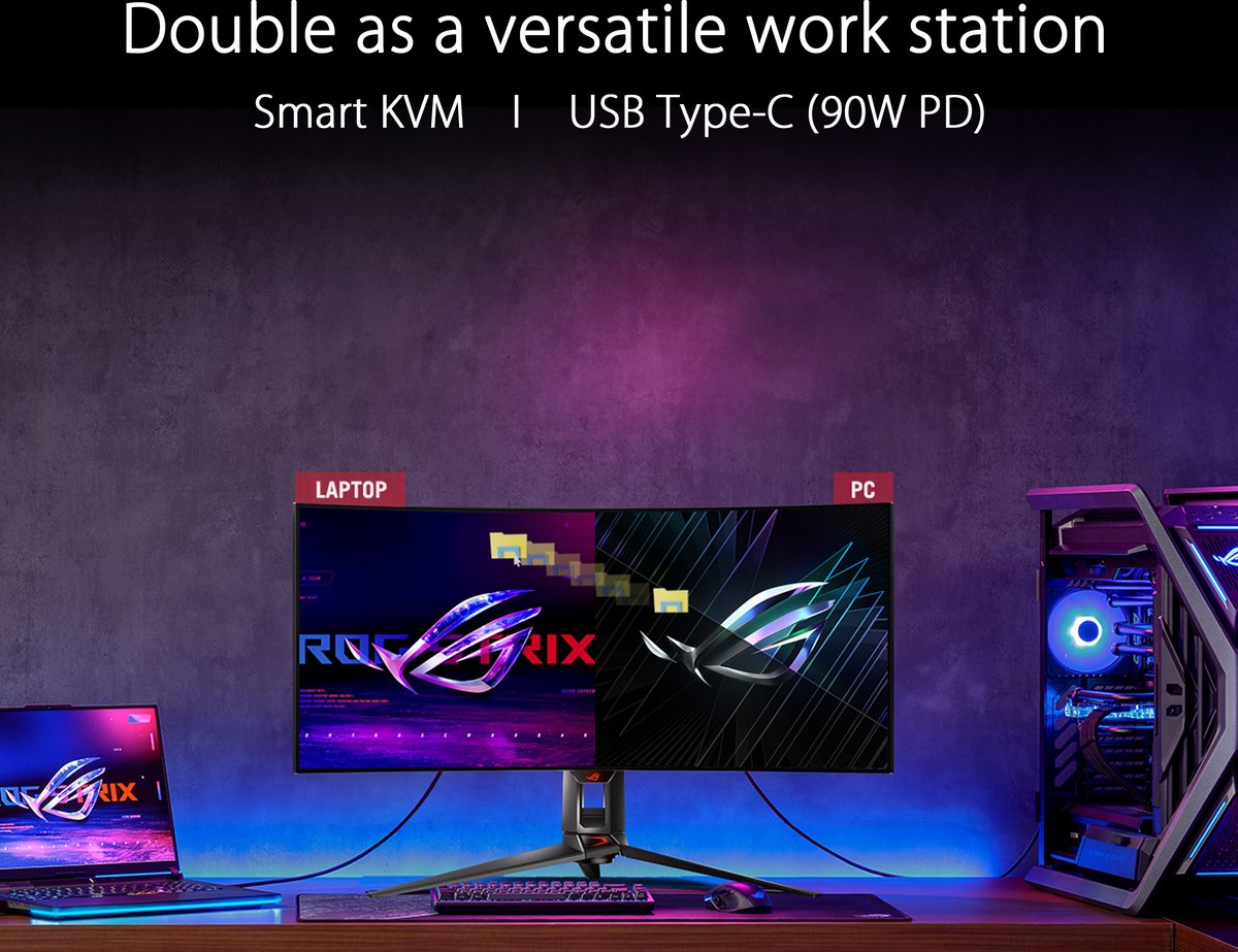 ROG Swift PG34WCDM 34-inch 800R UWQHD (3440x1440) 0.03ms 33.9" Monitor (Black) - afbeelding 9