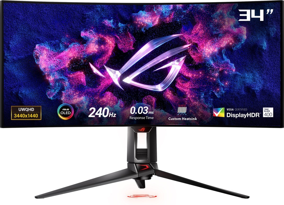 ASUS Asus Rog Swift Pg34Wcdm - 4K Curved Oled 240Hz Gaming Monitor - 34 Inch