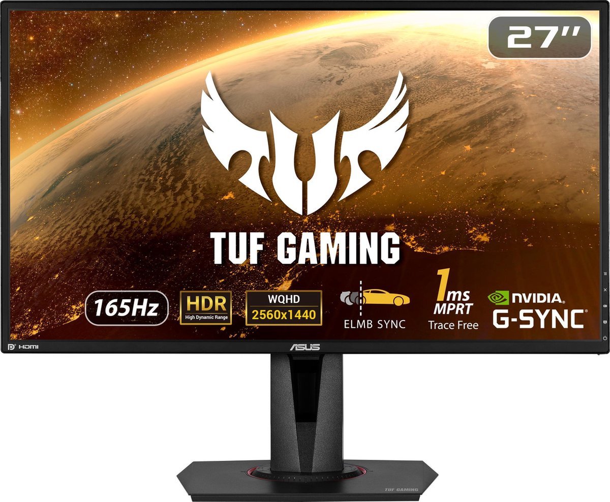 ASUS Asus Tuf Gaming Vg27Aq - Qhd Ips 144Hz Gaming Monitor - 27 Inch