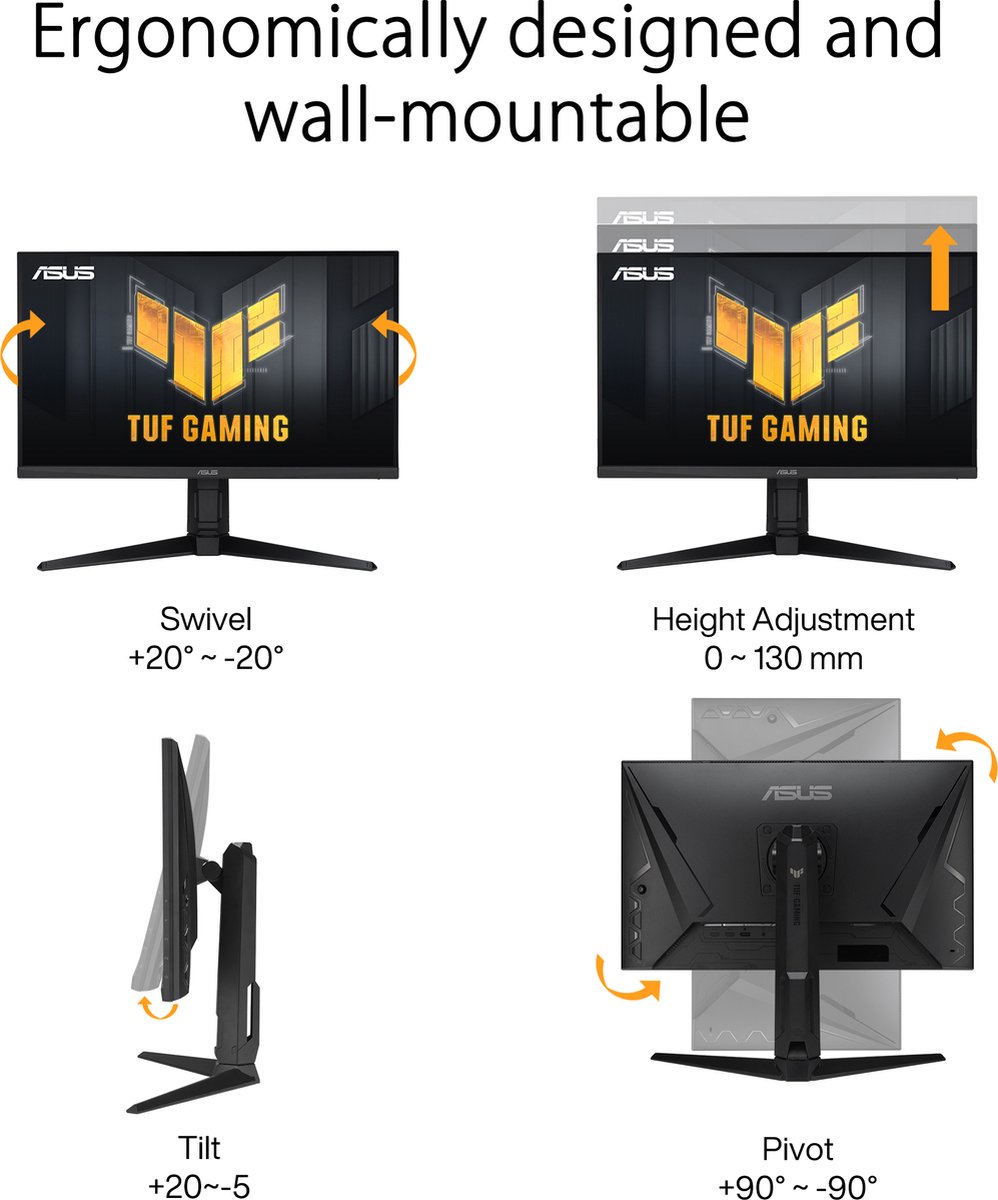 Asus Tuf Gaming Vg27Aqml1A - Wqhd Gaming Monitor - 260Hz - Ips - 27 Inch - afbeelding 8