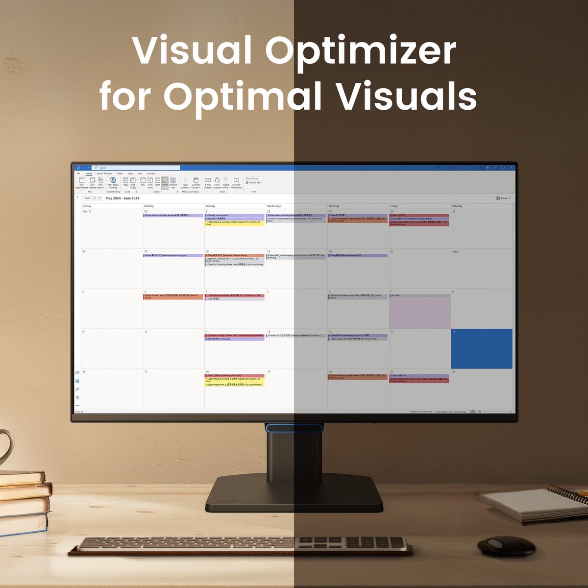GW2490C Eye-Care 23.8" Monitor (Black) - afbeelding 6
