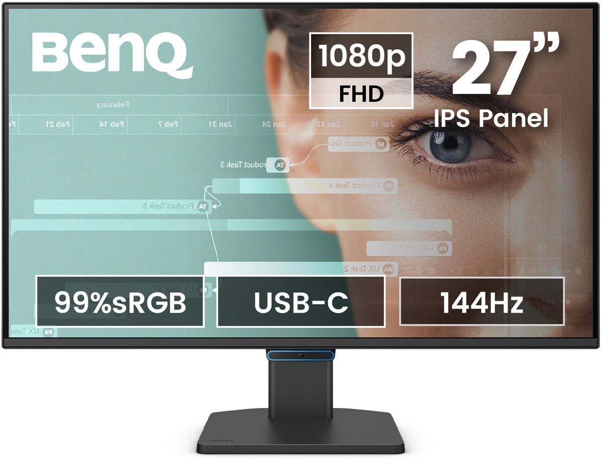 BenQ Benq Full Hd 27 Inch Monitor Gw2790C - 144Hz - Ips Eyecare Beeldscherm - 1920X1080P - 99% Srgb - Native Contrast 1500:1 - 1 X Usb-C - 1X Hdmdi - 1 X Dp Port - 2 X 2W Speakers