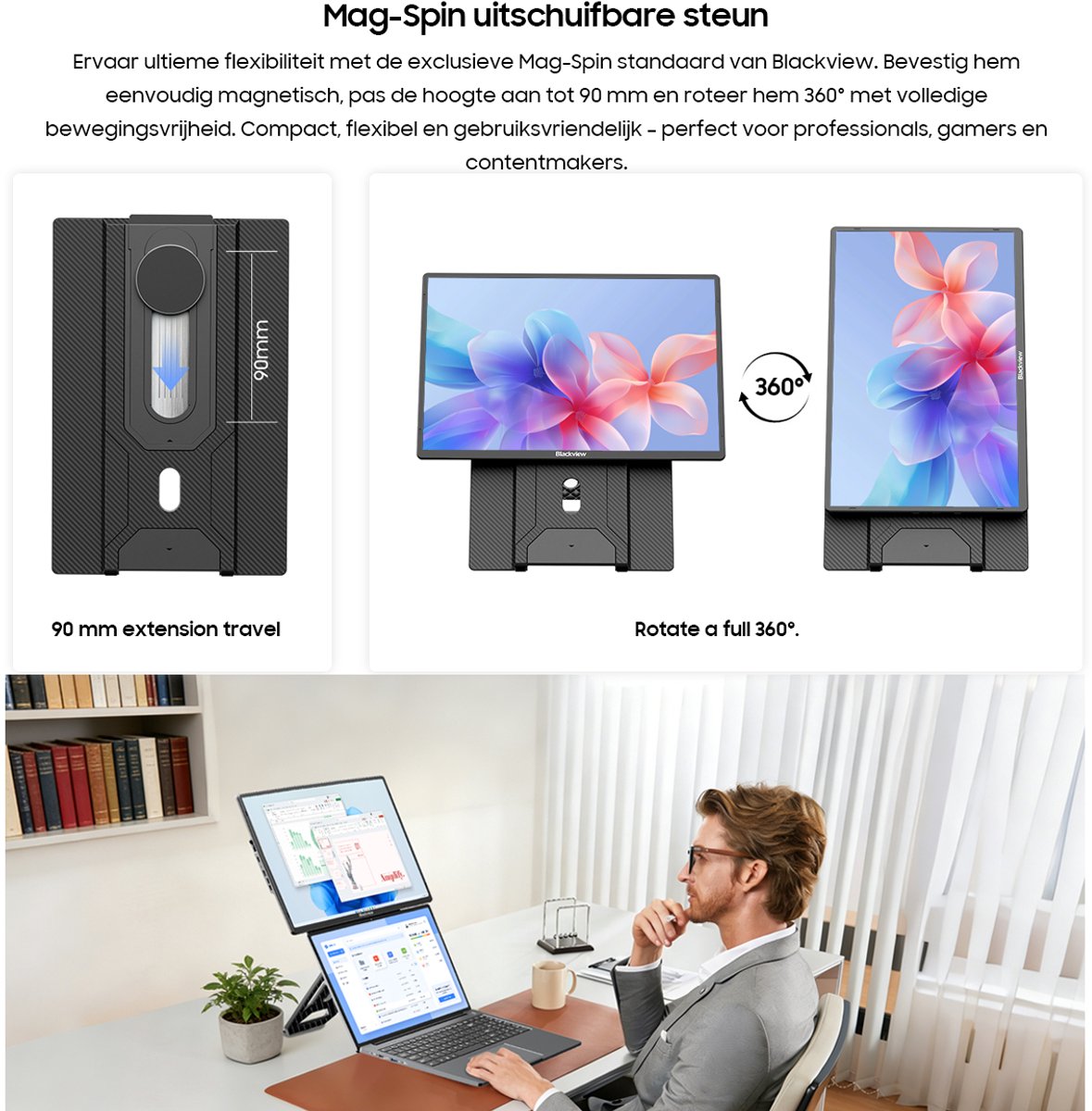 Blackview table 9 portable monitor 16 in 7 orig - Blackview Table 9 Portable 16" Monitor (grijs)