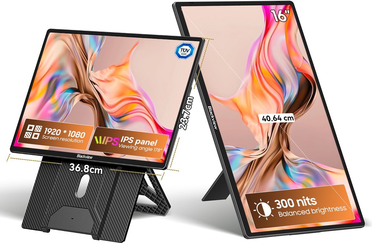 Blackview table 9 portable monitor 16 in