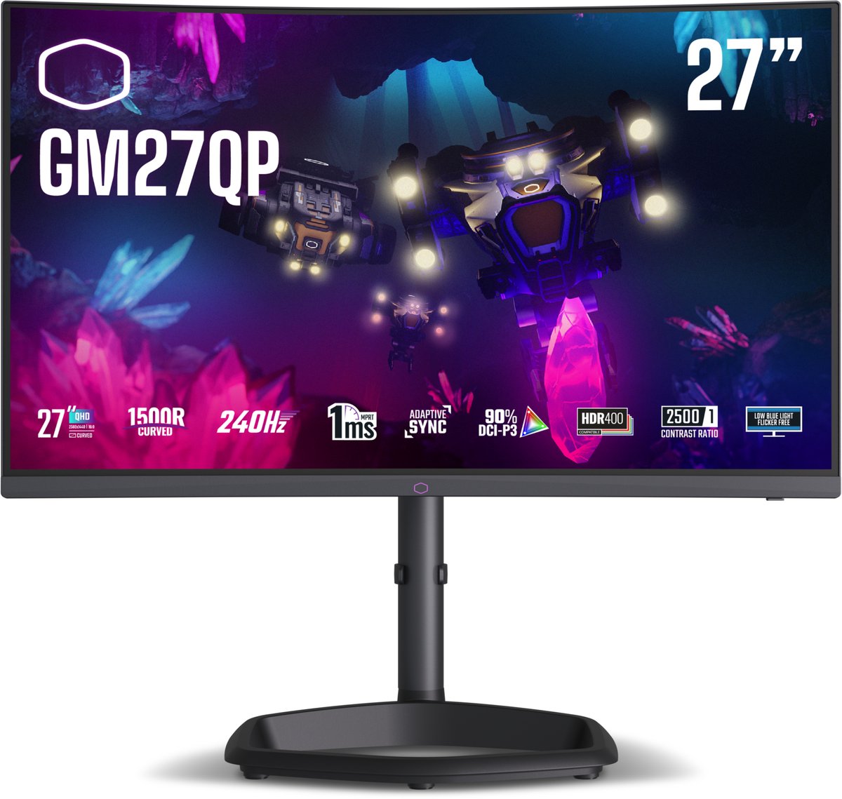 Cooler Master Gm27Qp-Ek - Led-Monitor 27'' Va - Curved (1500R) - 2560 X 1440 - afbeelding 4