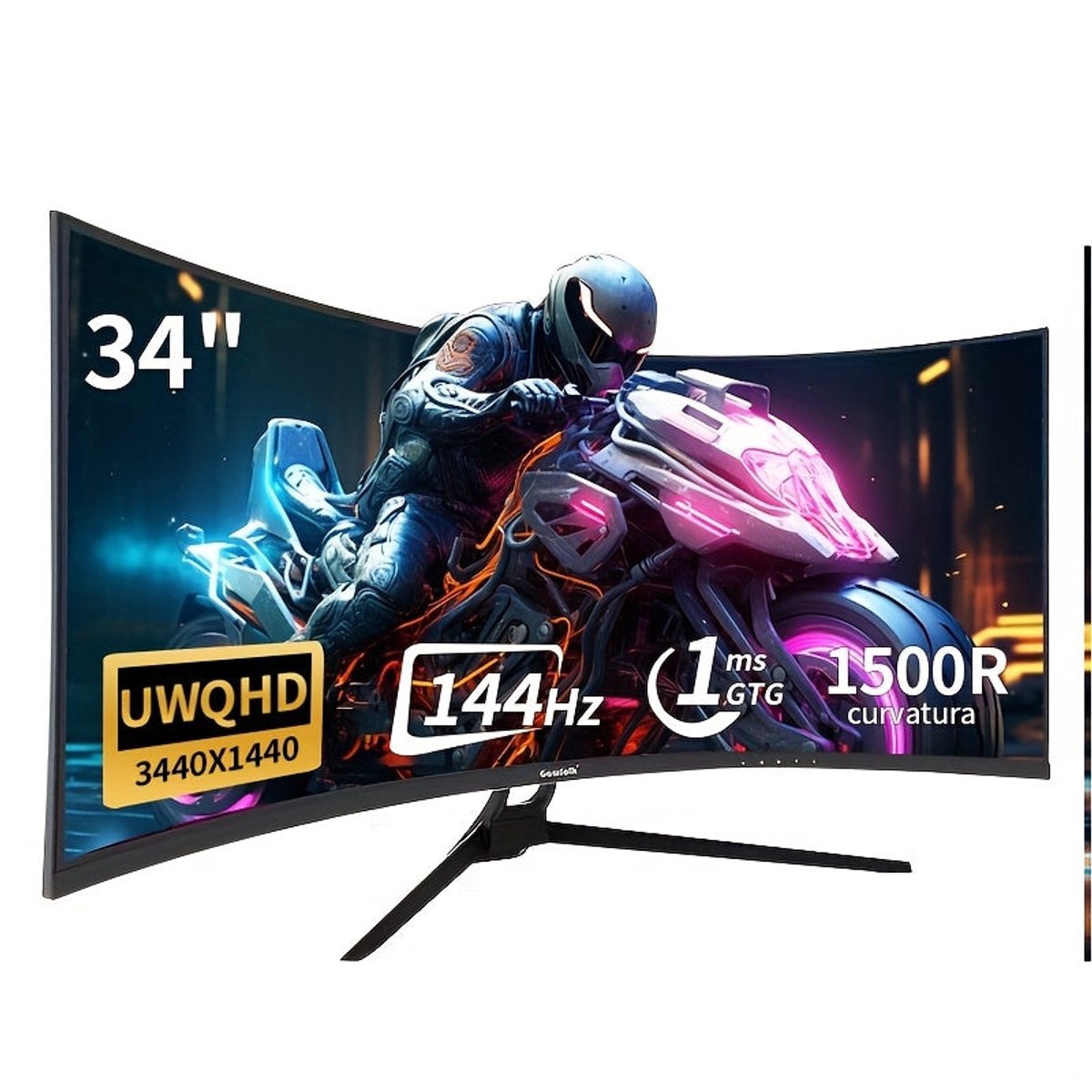 Curved Curved Monitor – Gaming Monitor – Ultrawide Monitor – Pc Scherm – 34 Inch – Qhd+ 3440X1440 Resolutie – 144Hz Verversingssnelheid – Hdr 400 Nits