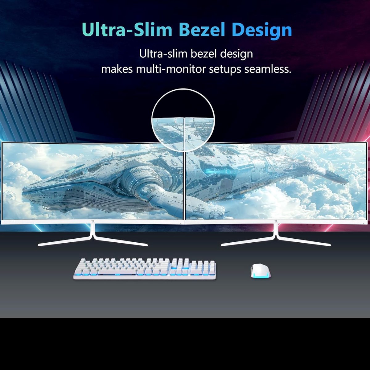 Curved monitor ultrawide scherm en mu 10442615 4 orig - 30" UltraWide Full HD 200Hz VA gebogen monitor (wit)