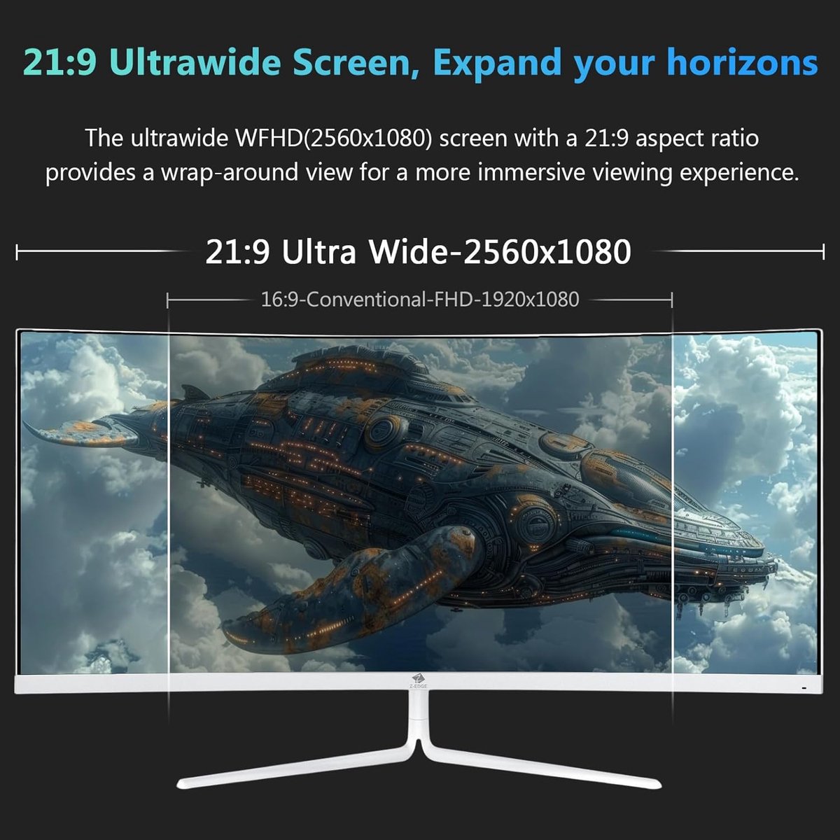 Curved monitor ultrawide scherm en mu 10442615 6 orig - 30" UltraWide Full HD 200Hz VA gebogen monitor (wit)