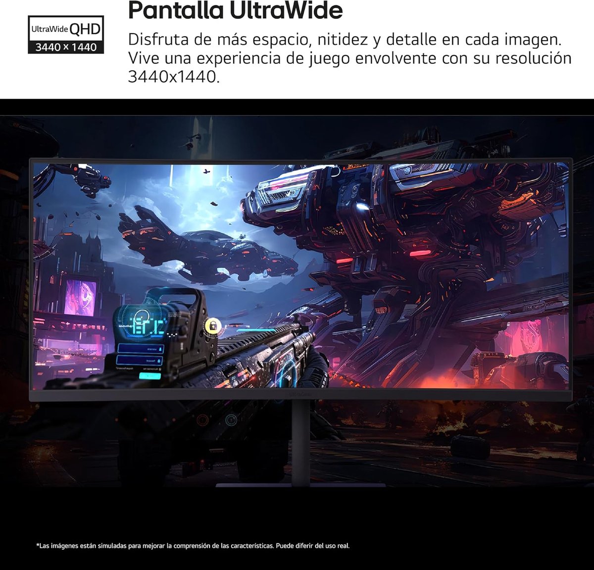 Curved monitor ultrawide scherm inten 5 orig - 34" UltraWide QHD 240Hz VA gebogen monitor (zwart)