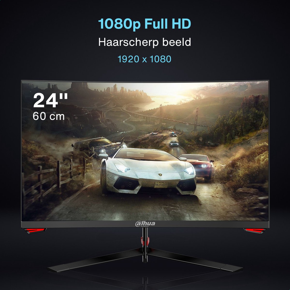 Dahua lm24 e230c curved full hd va 4 orig - Dahua LM24-E230C 23.6" Monitor (zwart)