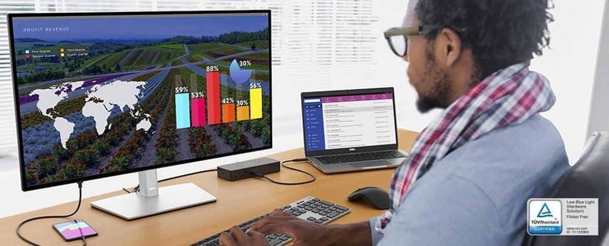 Dell ultrasharp u2722d qhd ips moni 5 orig - Dell Ultrasharp U2722D 27" Monitor (zwart)