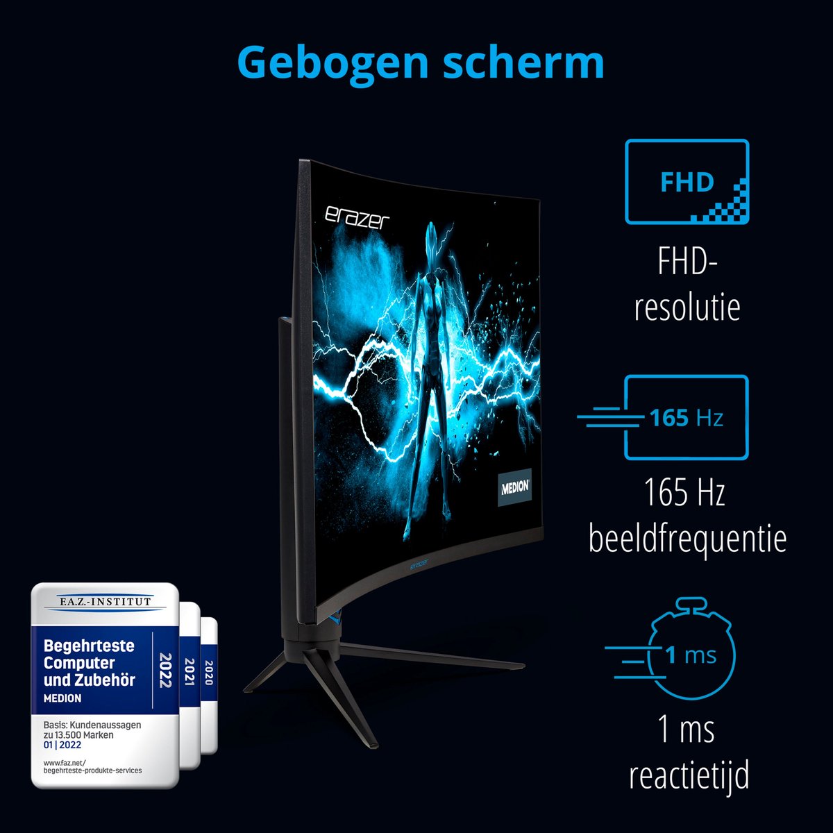 Erazer® Spectator X20 (Md 22093), Gebogen Breedbeeldmonitor, 80 Cm (32''), - afbeelding 7