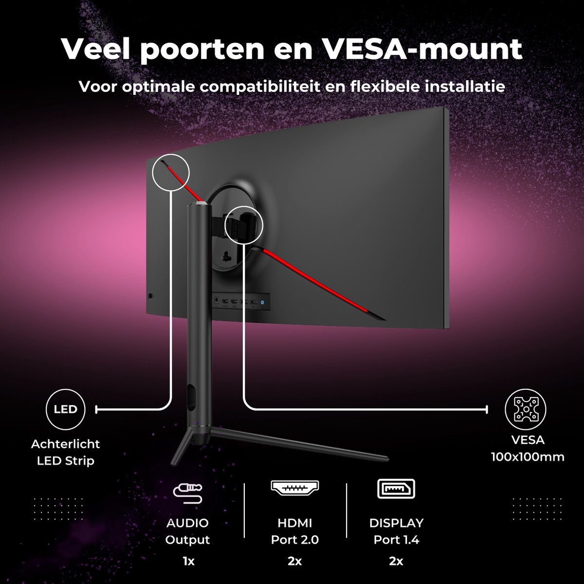 Game Hero® 29.5 Inch Curved Ultrawide Gaming Pc Monitor - 200 Hz - 1Ms - afbeelding 6