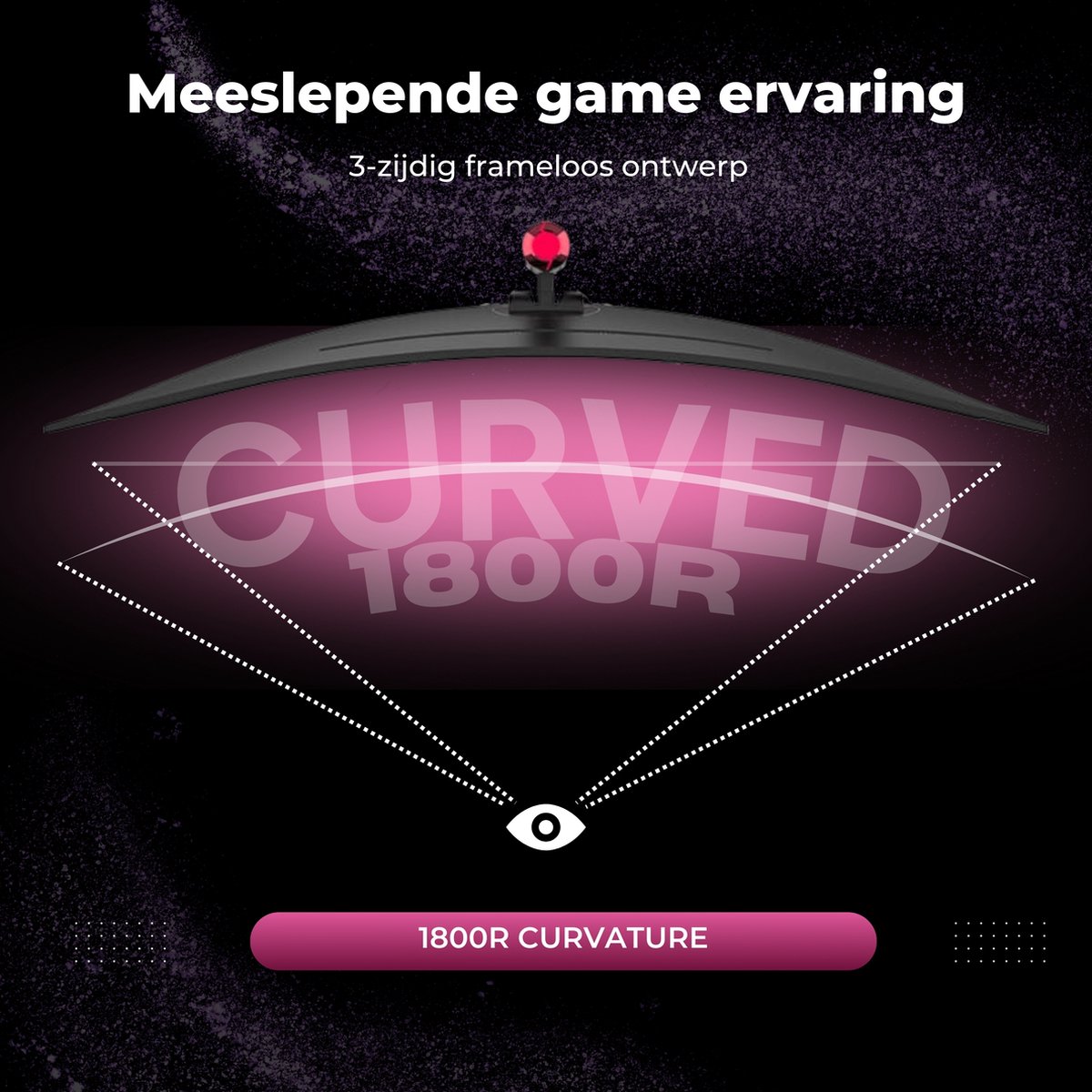 Game Hero® 49 Inch Ultrawide Double Full Hd Qled Va Monitor - 144Hz - afbeelding 4