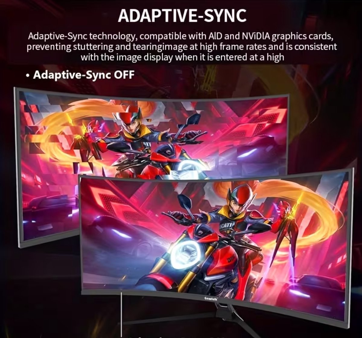 Gawfolk 34 Inch Curved Gaming Monitor – Uwqhd 3440X1440 – 165Hz – 1Ms – 1500R – - afbeelding 6