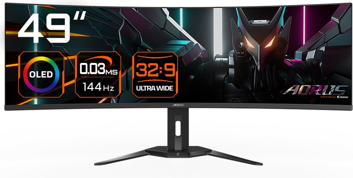 Gigabyte Gigabyte Aorus Co49Dq - Curved Oled Ultrawide Gaming Monitor - 144Hz - 49 Inch