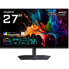 GIGABYTE Gigabyte Mo27Q3 Computer Monitor 68,6 Cm (27") 2560 X 1440 Pixels Quad Hd Qd-Oled Zwart