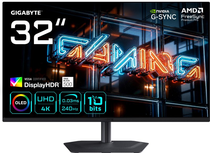 Gigabyte mo32u24 4k uhd qd oled monitor - GIGABYTE MO32U24 31.5" Monitor (zwart)