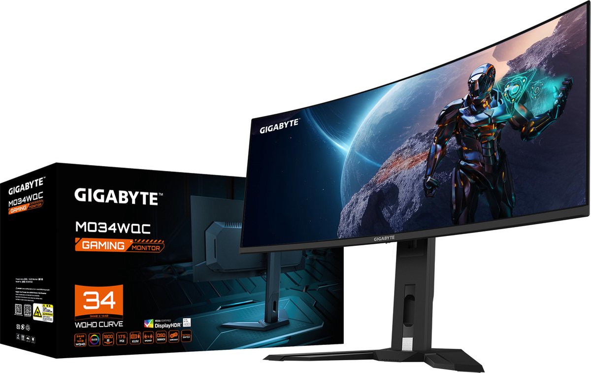 Gigabyte Mo34Wqc - Curved Ultrawide Oled Gaming Monitor - 175Hz - 34 Inch - afbeelding 8