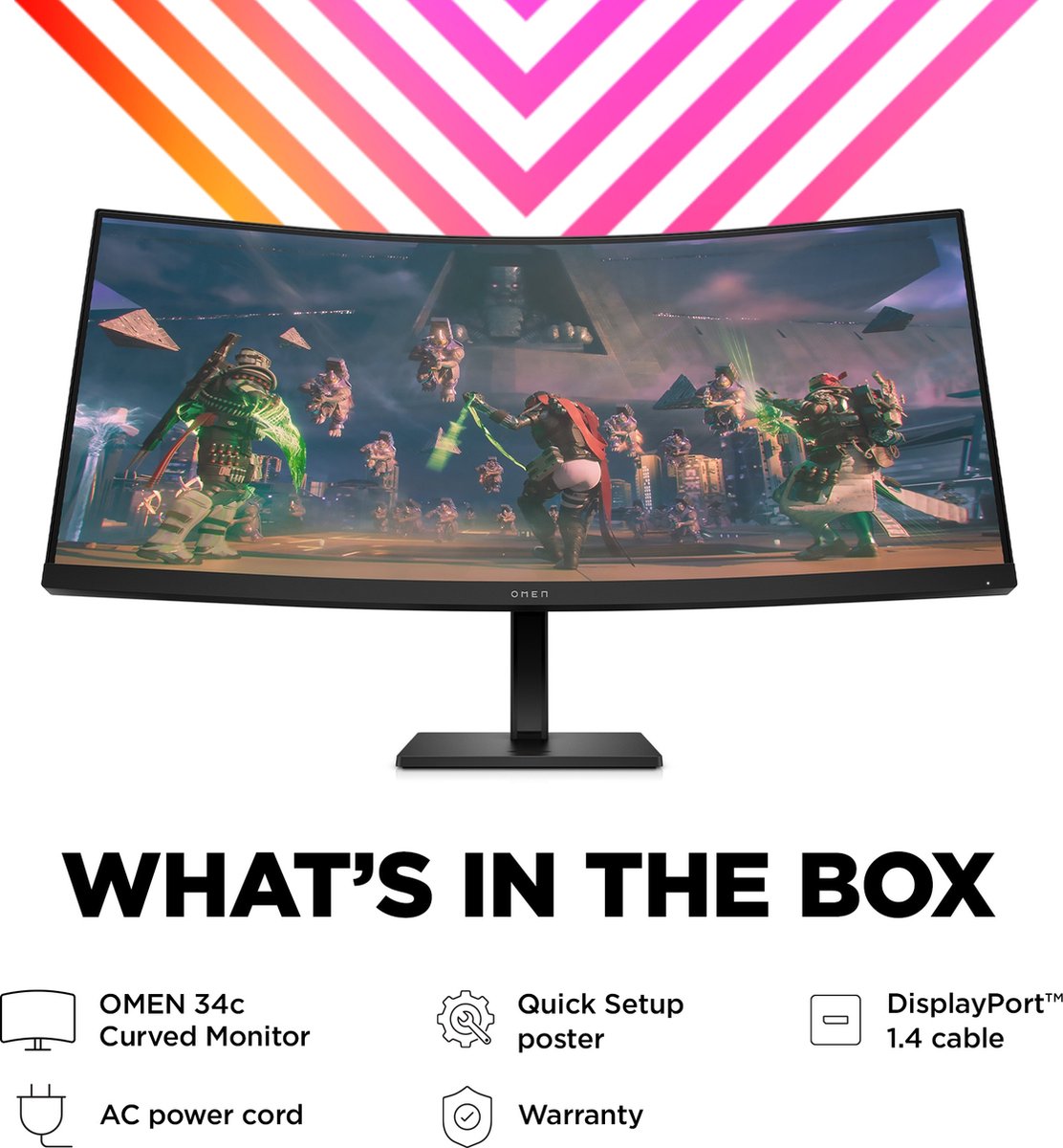 Hp Omen 34C - Qhd Va Ultrawide Curved 165Hz Gaming Monitor - 34 Inch - afbeelding 4