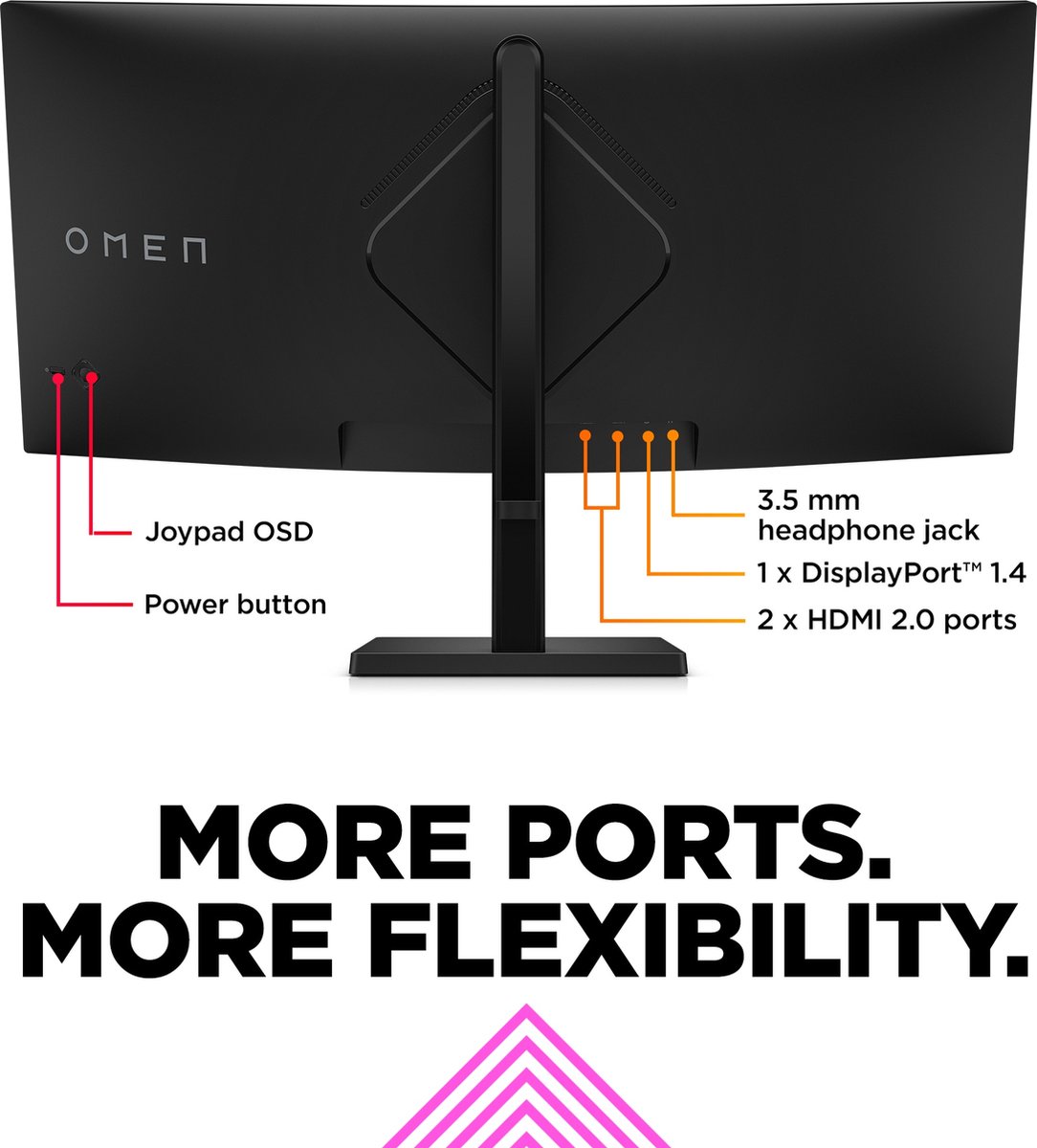 Hp Omen 34C - Qhd Va Ultrawide Curved 165Hz Gaming Monitor - 34 Inch - afbeelding 2