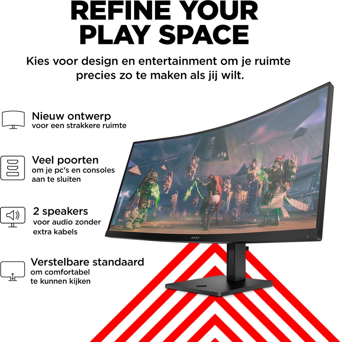 Hp Omen 34C - Qhd Va Ultrawide Curved 165Hz Gaming Monitor - 34 Inch - afbeelding 7