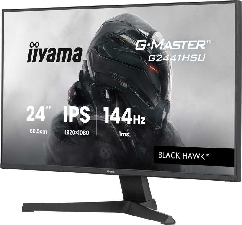 Iiyama g master black hawk g2441hsu b 2 orig - iiyama G-Master G2441Hsu-B1 Black Hawk 23.8" Monitor (Black)