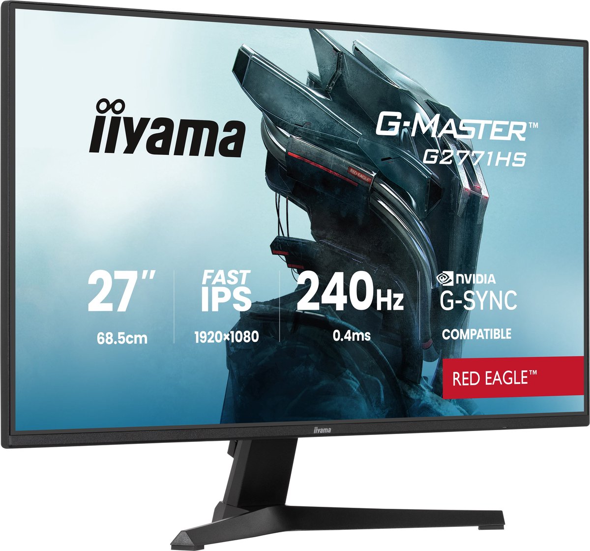 Iiyama G-Master G2771Hs-B1 Red Eagle - 27 Inch - Full Hd - Ips - 240 Hz - monitor - afbeelding 5