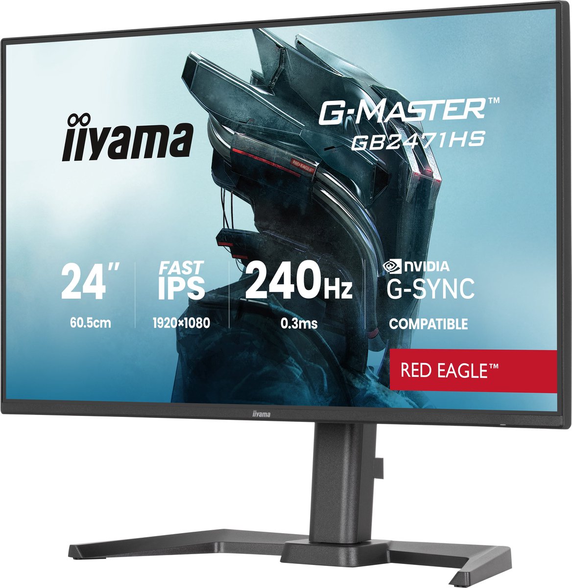 Iiyama G-Master Gb2471Hs-B1 Red Eagle - 24 Inch - Full Hd - Ips - 240 Hz - monitor - afbeelding 5