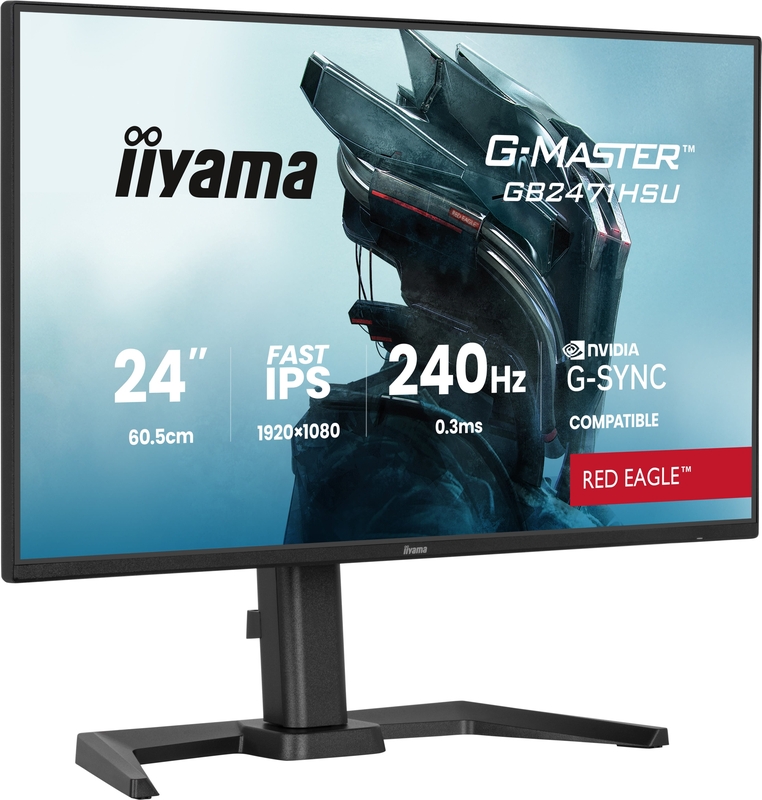 Iiyama g master red eagle gb2471hsu b 2 orig - iiyama G-Master Gb2471Hsu-B1 Red Eagle 23.8" Monitor (Black)