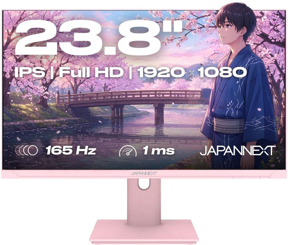 JAPANNEXT Japannext Gaming Monitor 23.8" Ips Full Hd (1920X1080) 165Hz 1Ms Pastel Roze | Jn-I238F165-Hsp-Pk