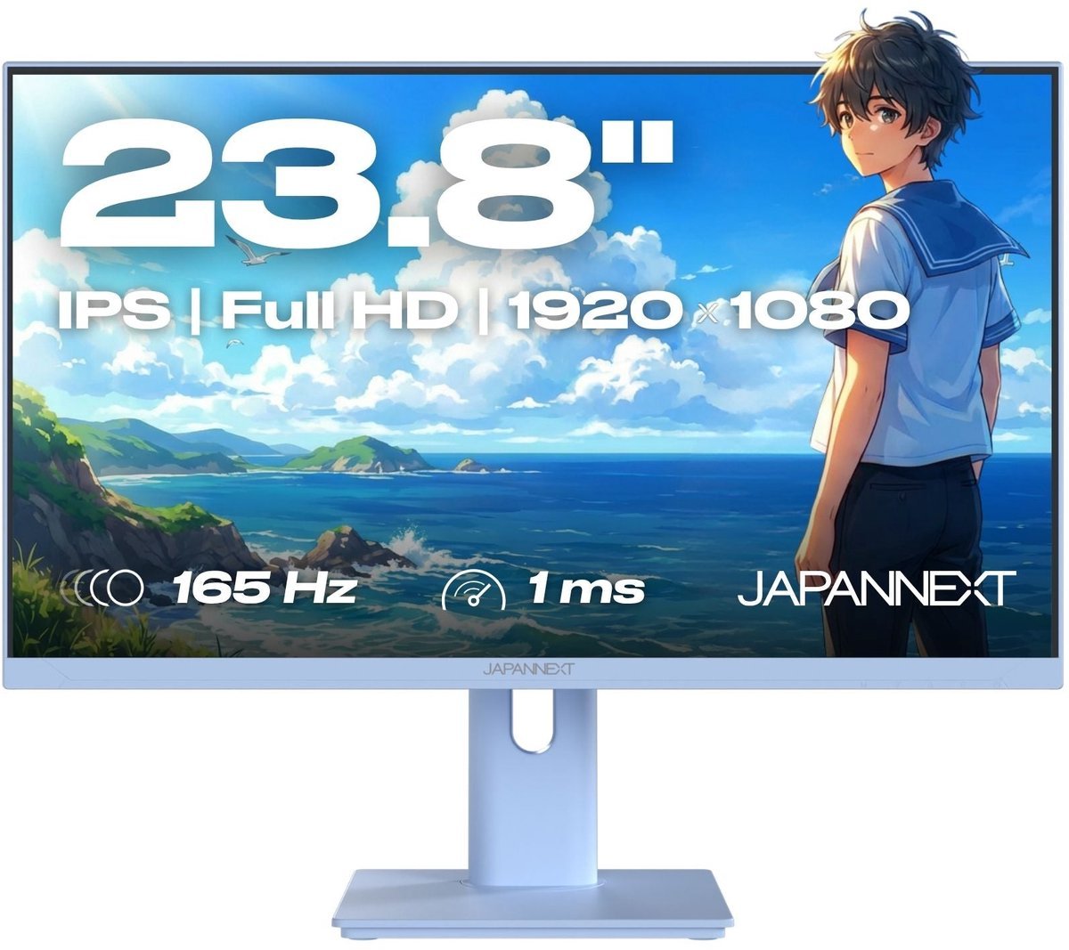 JAPANNEXT Japannext Gaming Monitor 23.8" Ips Full Hd (1920X1080) 165Hz 1Ms Pastel Blauw | Jn-I238F165-Hsp-Bb