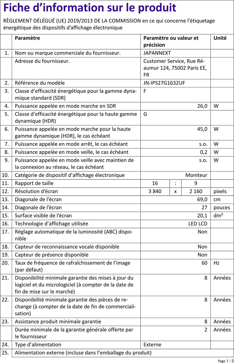 Japannext Gaming Monitor 27" 4K (3840X2160) Dual Mode 160Hz 0.5Ms | - afbeelding 7