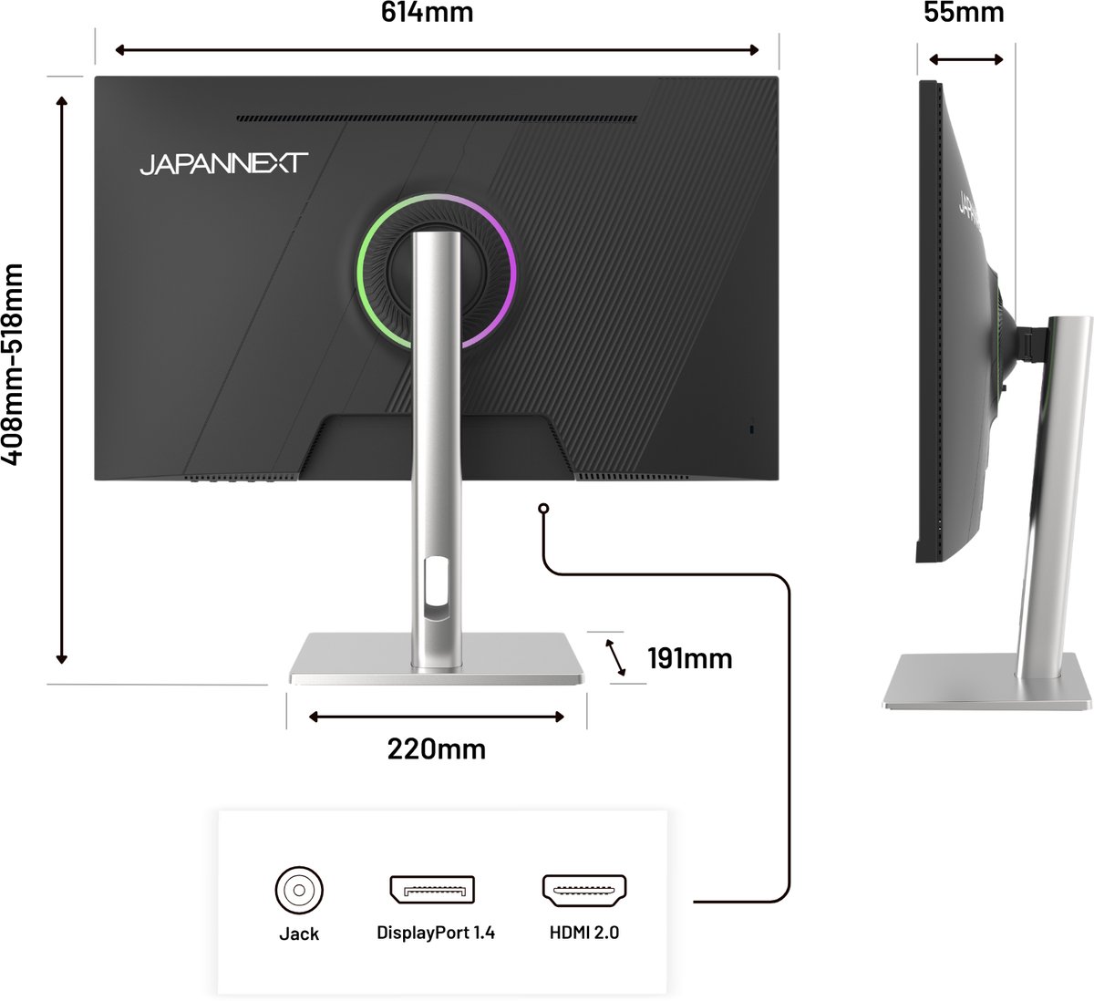 Japannext Gaming Monitor 27" Ips Wqhd (2560X1440) 300Hz 1Ms | Jn-Ips27G300Q-Hsp - afbeelding 6