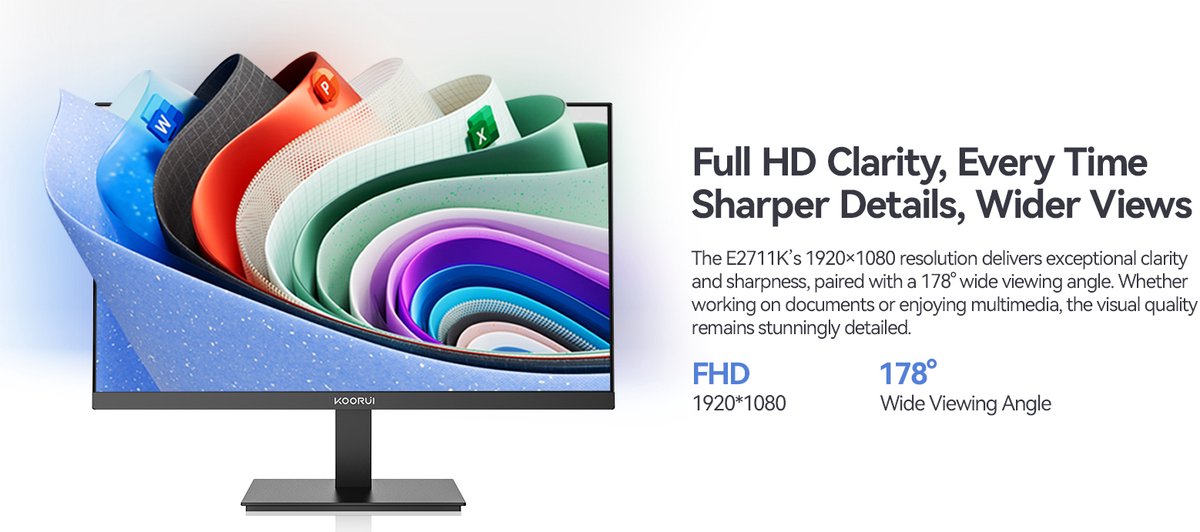 Koorui E2711K - Full Hd Ips Monitor - 27 Inch - 144 Hz - 6 Ms - afbeelding 7