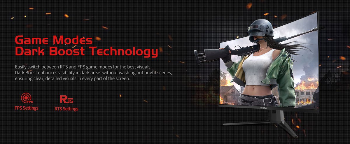 Koorui G3221Sc - Qhd Va Curved Gaming Monitor - 32 Inch - 170 Hz - 1 Ms - afbeelding 6