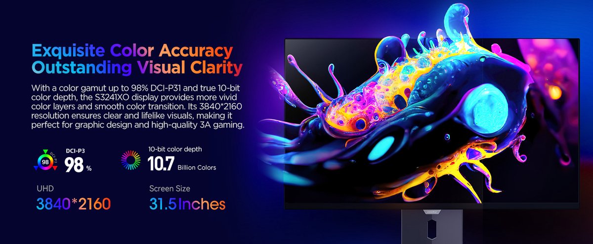 Koorui S3241Xo - 4K Oled Flaship Monitor - 32 Inch - 240 Hz - 0.03 Ms - afbeelding 6