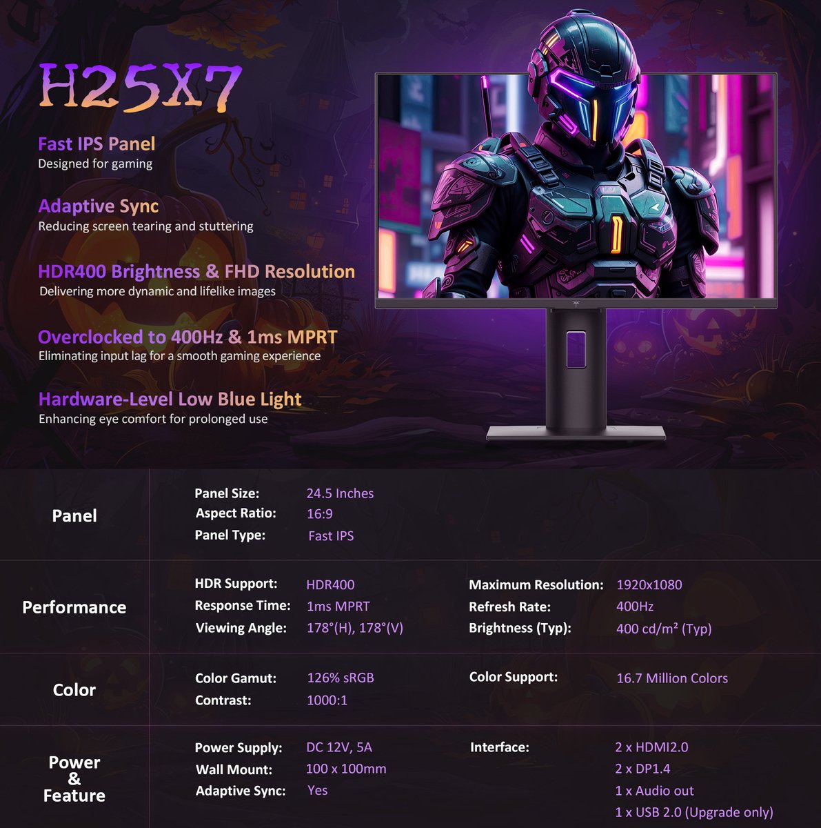 Ktc H25X7 Plat 16:9 Fast Ips Fhd 1920 X 1080 360 Hz Overdrive Tot 400 Hz monitor - afbeelding 4