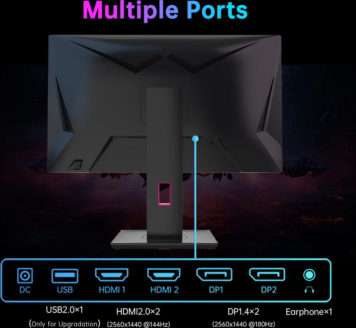 Ktc H27T22 27-Inch - 2560X1440 Qhd - 180Hz Snel Ips Paneel Scherm monitor - afbeelding 2